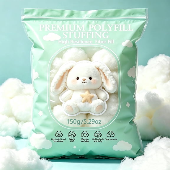 Windiluna 150g/5.29oz Stuffing for Stuffed Animals,Toys, Hypoallergenic Soft Pillow Filling Stuffing, High Resilience Fill Fiber, Machine Washable