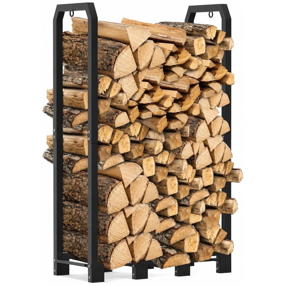 4 Pcs Firewood Rack Indoor Outdoor, Adjustable Bracket Powder Coated ...