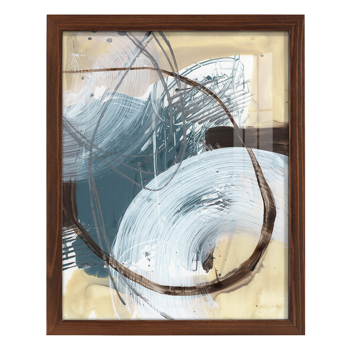 Winding Around I - Framed Print w/glass - Chestnut
