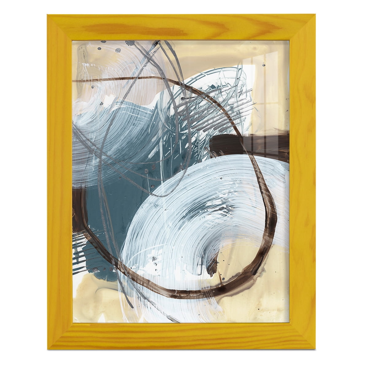 Winding Around I - Framed Print w/glass - Sunflower Yellow