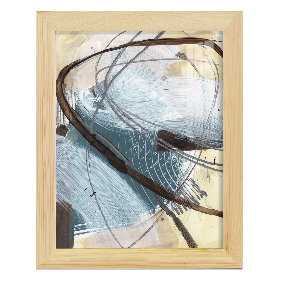 Winding Around II - Framed Print w/glass - Natural Wood