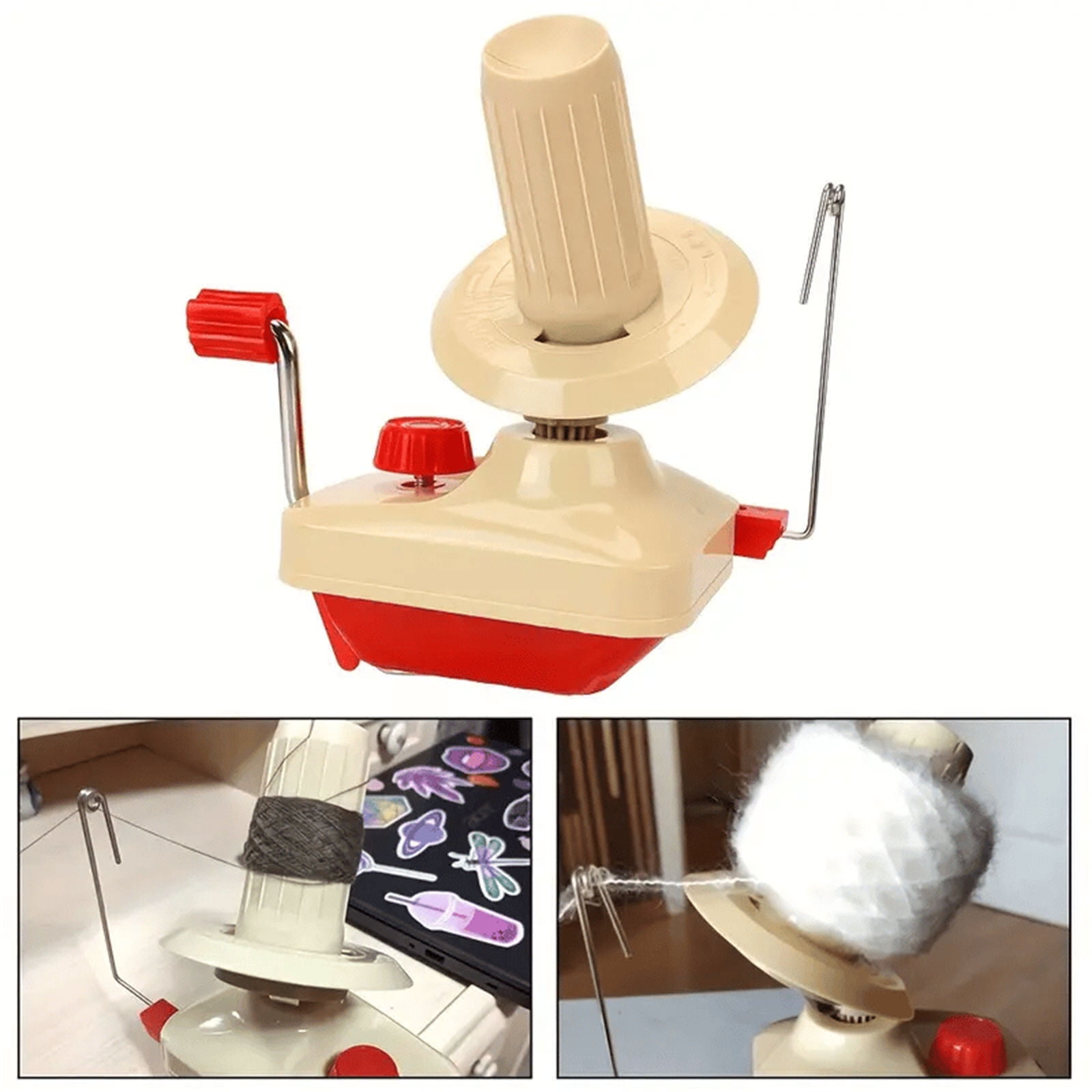 Weloille Handcrafted Wooden Yarn Ball Winder For Knitting Crocheting - Natural Hand Operated - Knitter's Gifts Center Pull Ball Winder, Size: Free