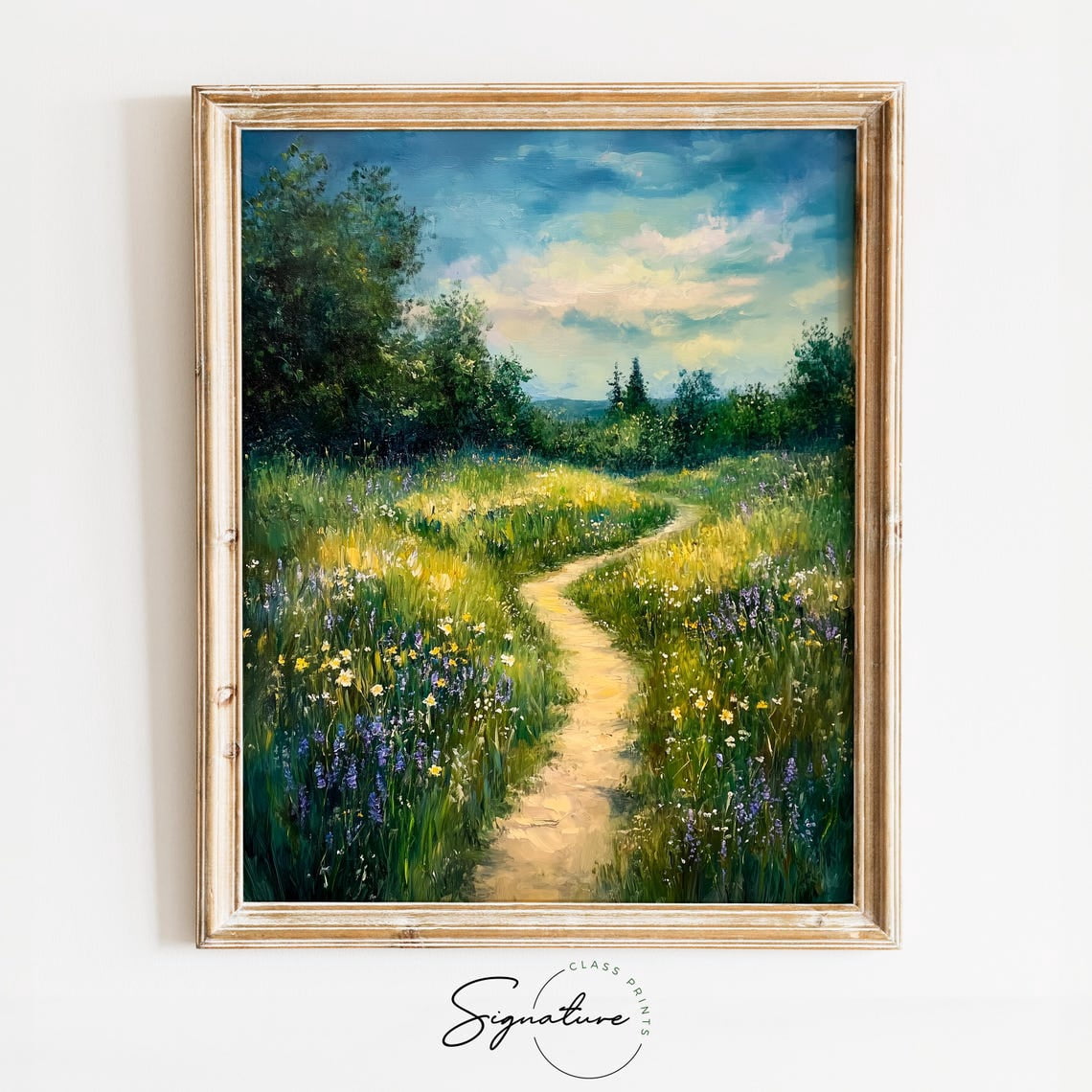 Rustic Outside Spring Pictures Winding Path Through Spring Grasses Wall Art Print, Vintage Rustic ...