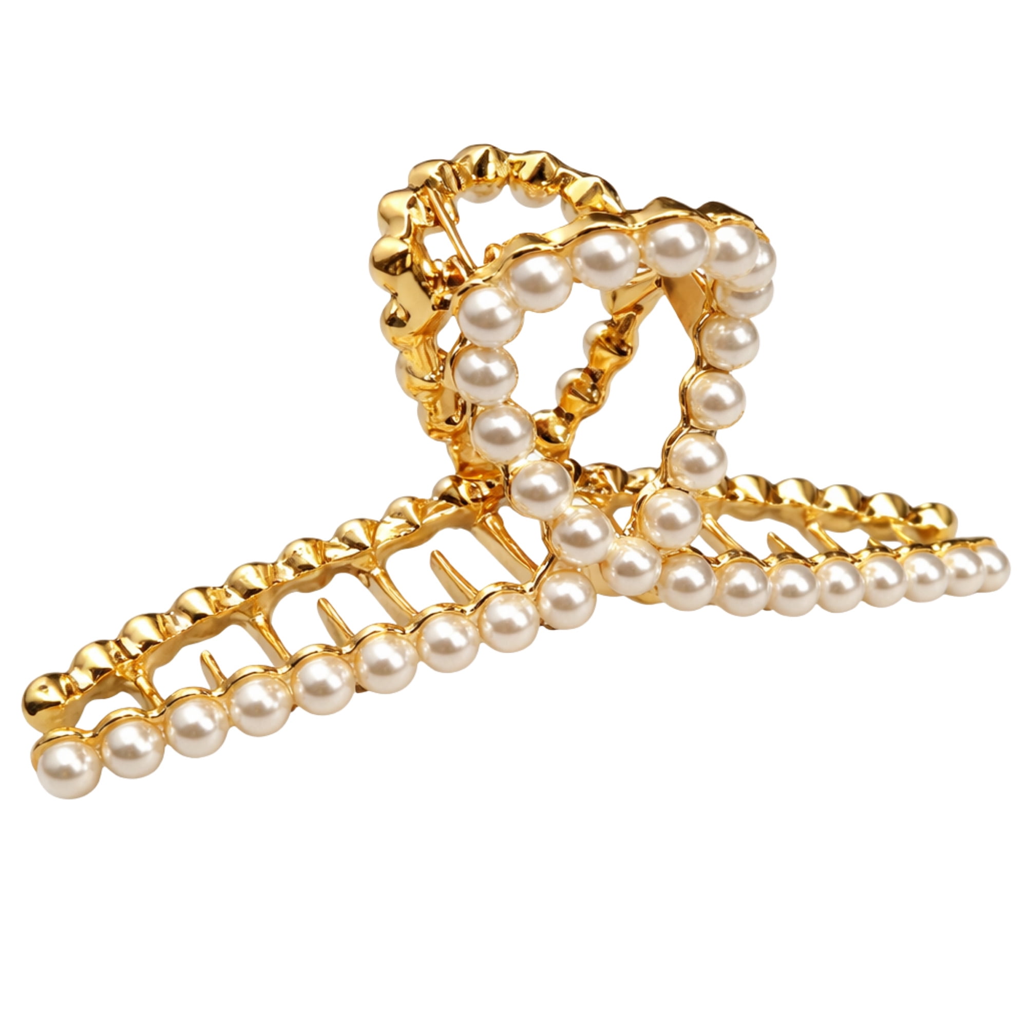 Winding Pearls Metal Claw Clip