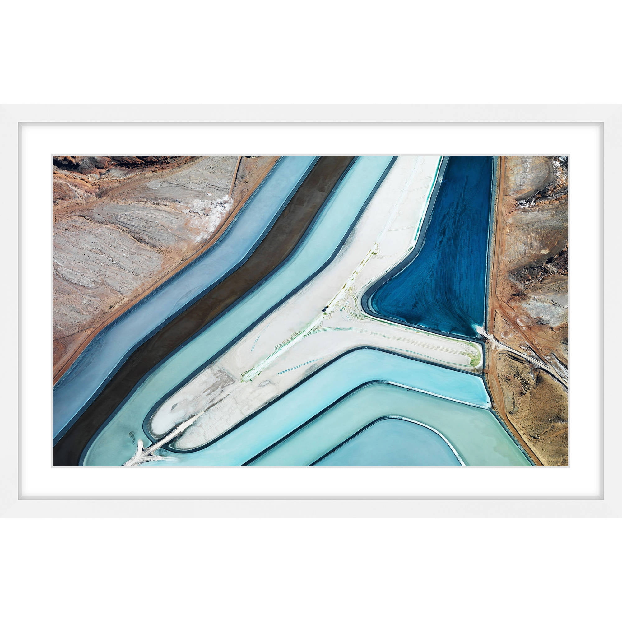 Winding River Aerial View Framed Canvas Print