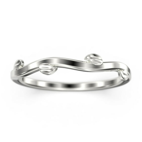 Winding Willow 10k White Gold Wedding Band
