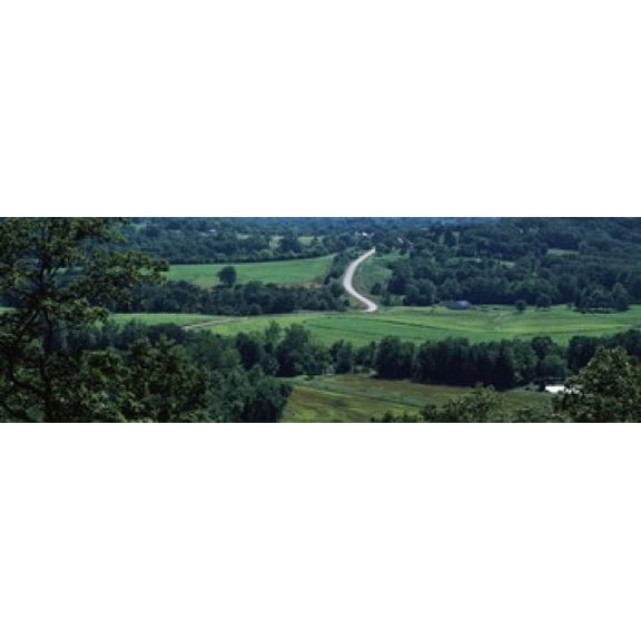 Winding road passing through a landscape East Central Missouri USA Canvas Art - Panoramic Images (36 x 12)