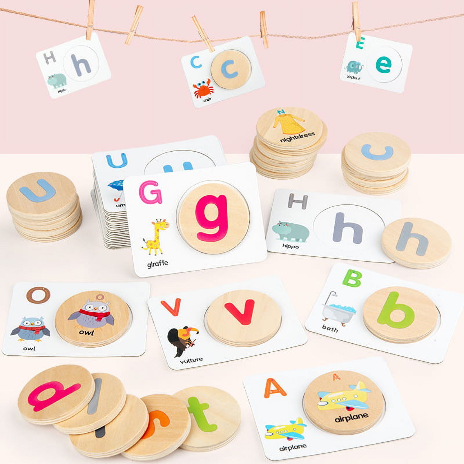 Windlim English Spelling Blocks Game ABC Learning Toys Alphabet Match