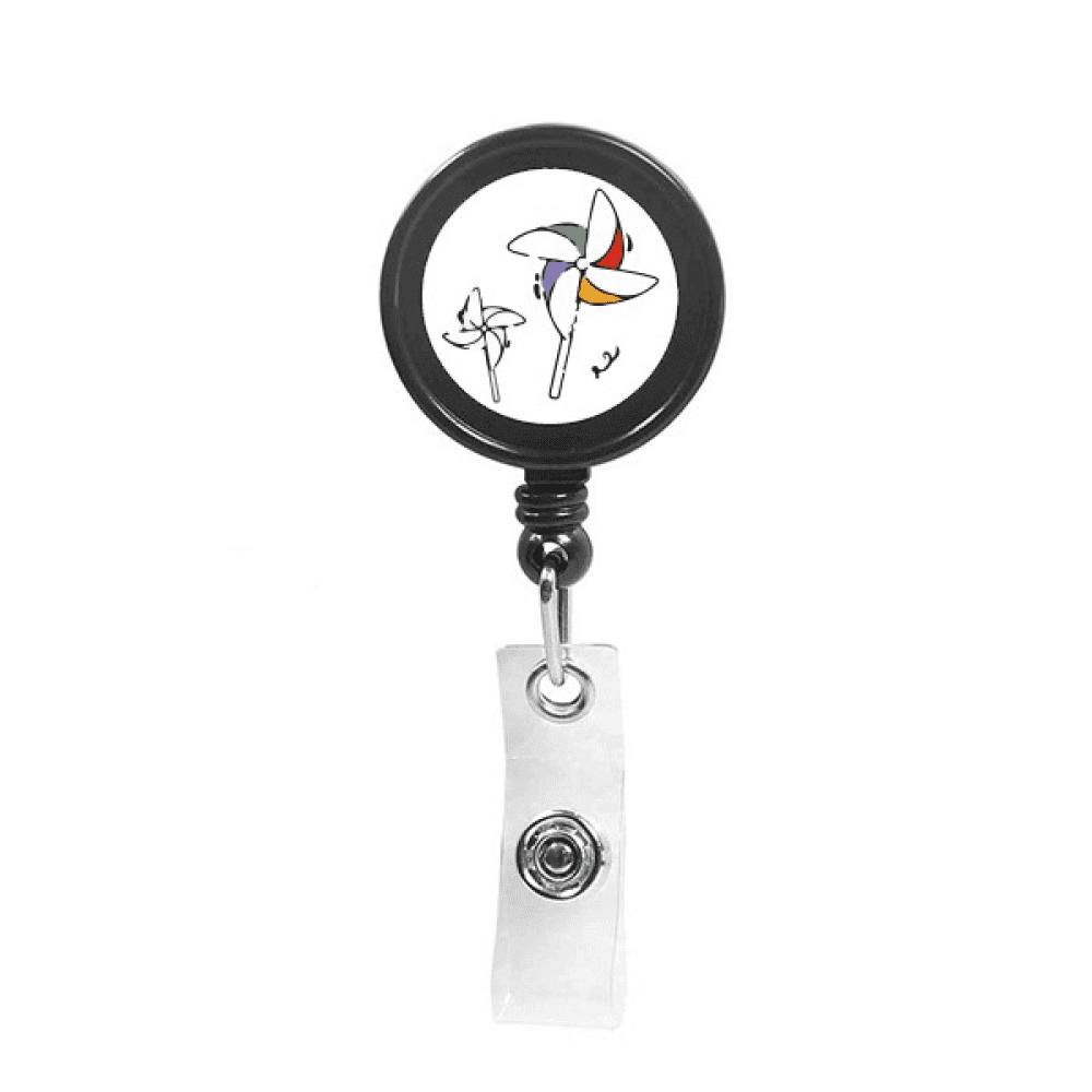 Windll Weather Wind Illustration Pattern Retractable Keychain Badge Holder ID Badge