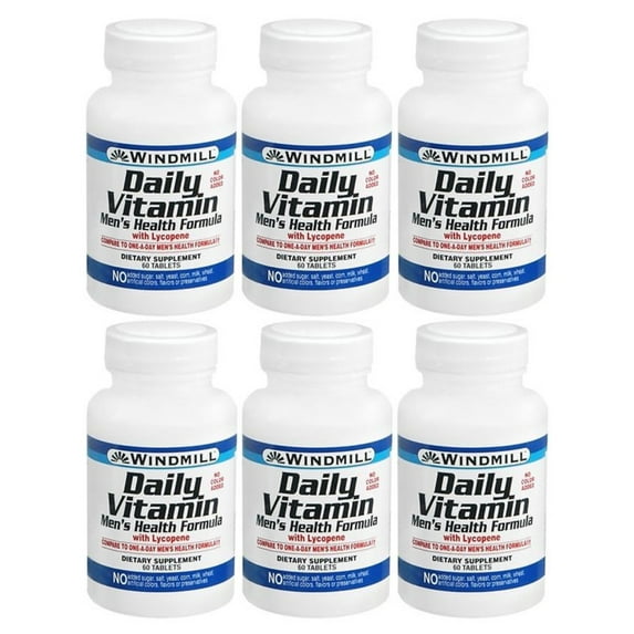 Windmill (6-Pack) Daily Mens Vitamin Tablets 60ct Compare to One a Day 2021 Exp!