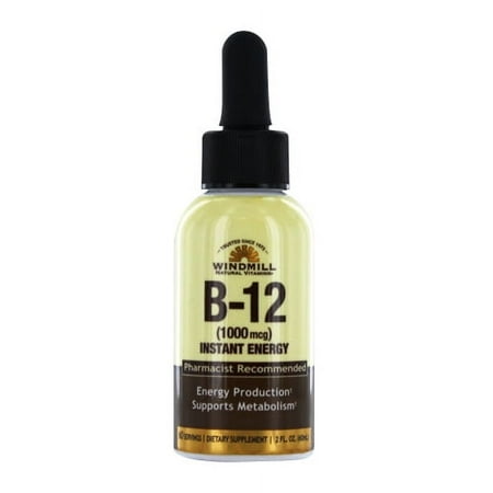 Windmill B-12 1000 mcg Liquid For Instant Energy, 2 Oz