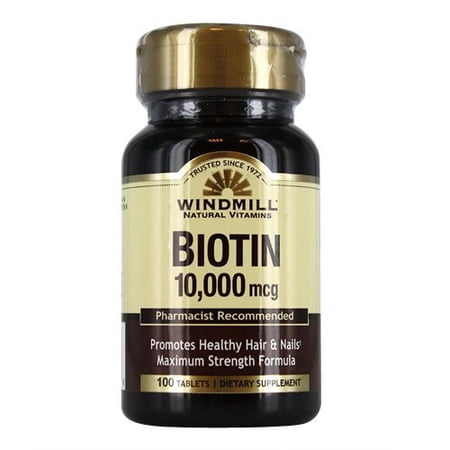 Windmill Biotin 10,000 mcg Maximum Strength Formula Tablets 100 Ct