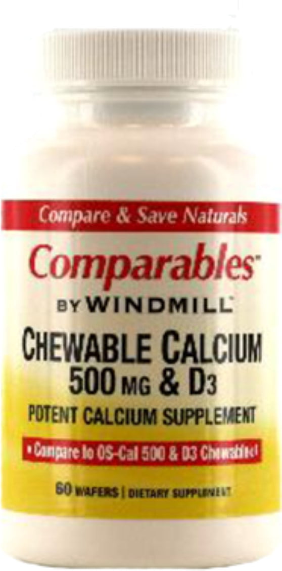 Windmill Calcium 500 mg Chewable Tablets 60 Tablets (Pack of 4)