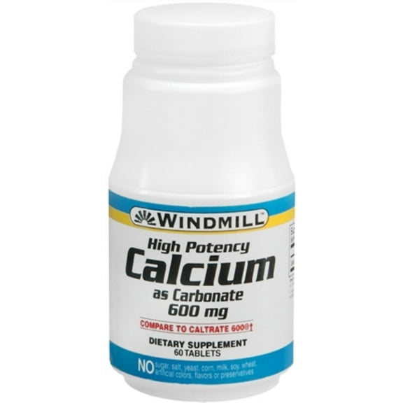 Windmill Calcium Carbonate 600 mg Tablets 60 Tablets - (Pack of 6)