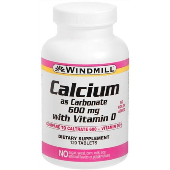 Windmill Calcium With Vitamin D 600 mg Tablets 120 Tablets (Pack of 3)