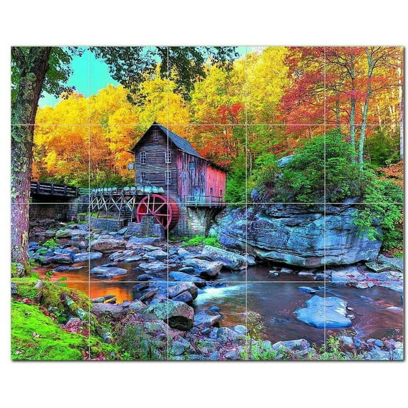 Windmill Ceramic Tile Mural Kitchen Backsplash Bathroom Shower, 401938-XL54