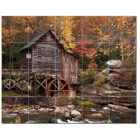 Windmill Ceramic Tile Mural Kitchen Backsplash Bathroom Shower, 401939-XL54