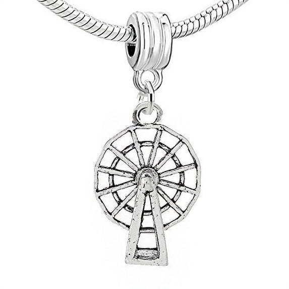 Windmill Charm Spacer Bead Compatible for all Snake Chain Charm Bracelets