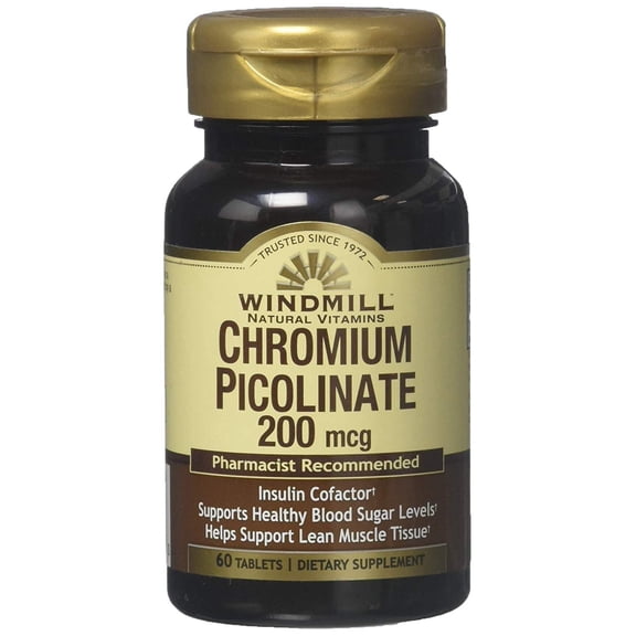 Windmill Chromium Picolinate 200 mcg Tablets 60 Tablets