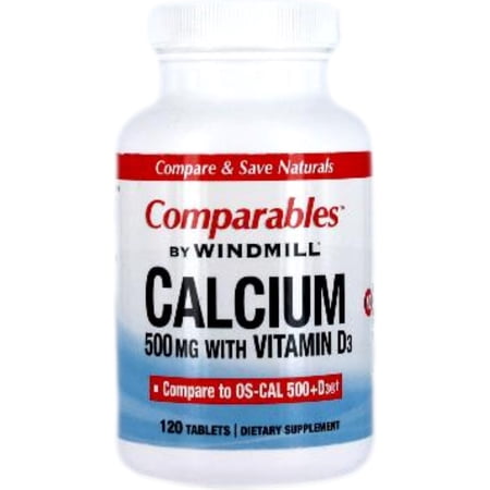 Windmill Comparables Calcium 500 mg Tablets With Vitamin D3 120 Tablets - (Pack of 2)