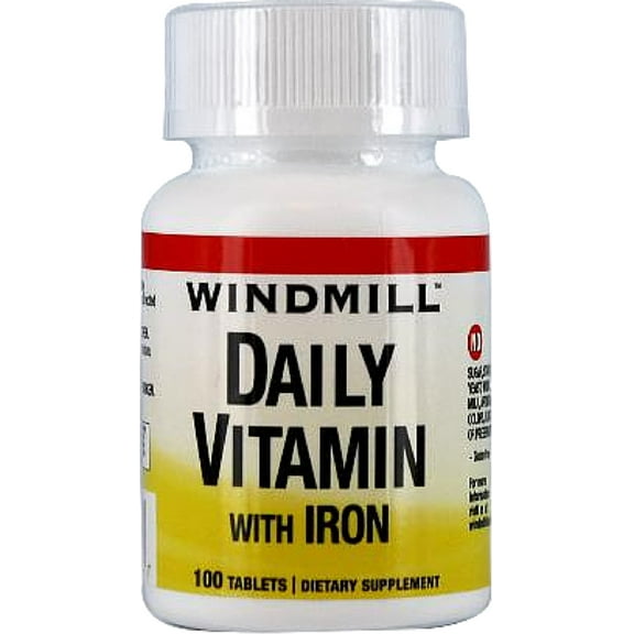 Windmill Daily Vitamin Tablets With Iron 100 Tablets (Pack of 4)