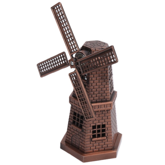 Windmill Decor Retro Style Red Bronze Mini Handicraft Ornaments for Bar Restaurant