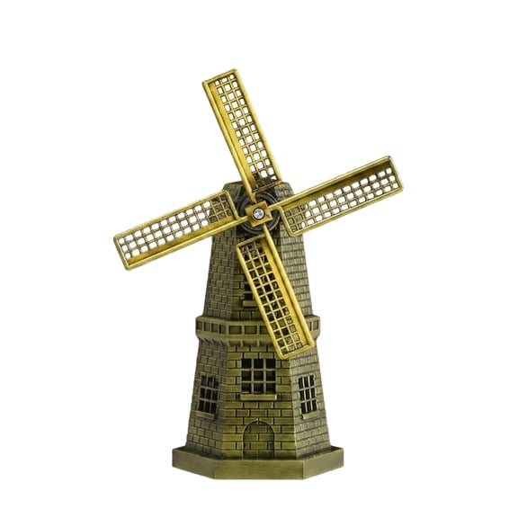 Windmill Decor Vintage Dutch Bronze Tabletop Decor For Living Room Bookshelf Wine Cabinet Entryway 1 Piece