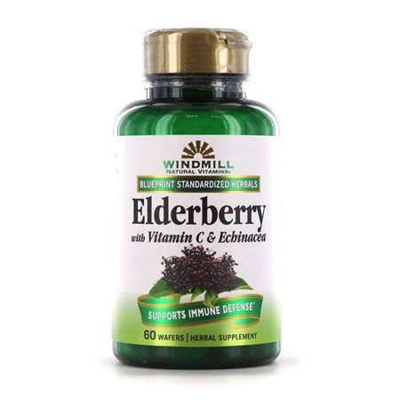 Windmill Elderberry with Vitamin C and Echinacea Capsules, 60 Ea, 2 Pack