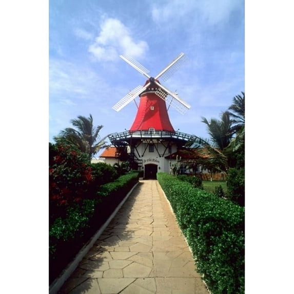 Windmill Famous Old Mill Restaurant in Aruba Poster Print by Bill Bachmann (24 x 36)