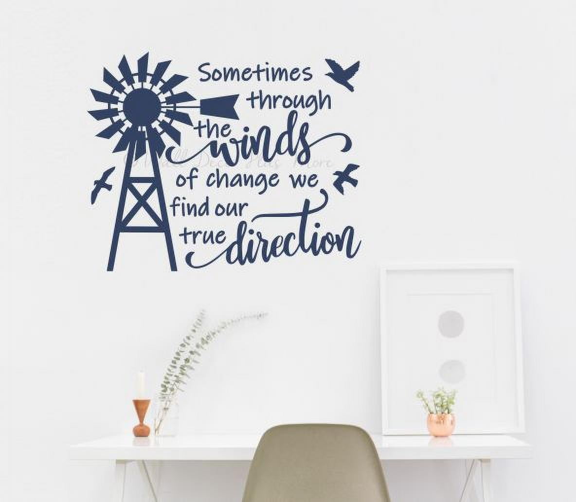 Windmill Farmhouse Decor Decal Winds True Direction Quote Wall Art ...