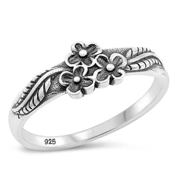 Windmill Flower Wholeness Ring .925 Sterling Silver Band Jewelry Female Male Unisex Size 5