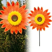 Windmill Garden Sunflower Wind Large Outdoor Wind Wheel for Yard Patio Event Outdoor Use,14.17x14.17 inch,Orange