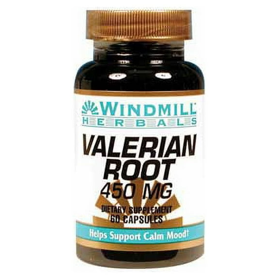 Windmill Herbals Valerian Root 450 Mg Capsules - 60 Ea, 2 Pack