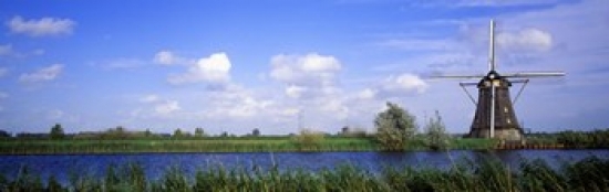 Windmill Holland Canvas Art - Panoramic Images (36 x 12)