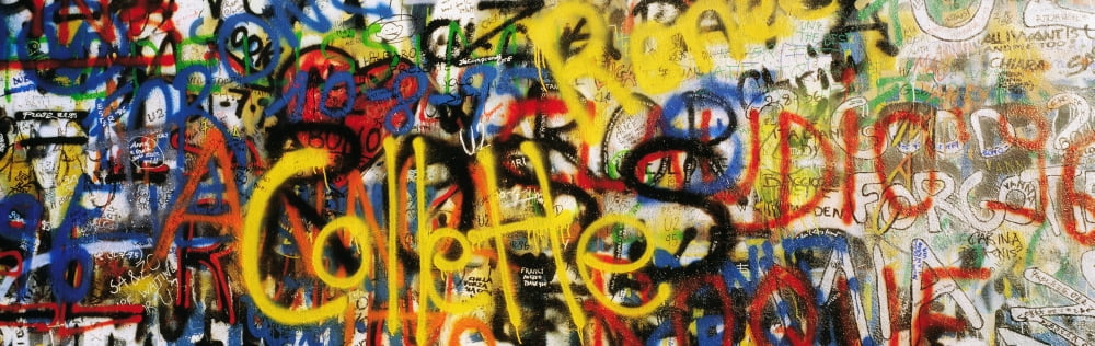 Windmill Lane Dublin Co Dublin Ireland Graffiti On The U2 Wall Canvas Art - The Irish Image Collection  Design Pics (35 x 11)