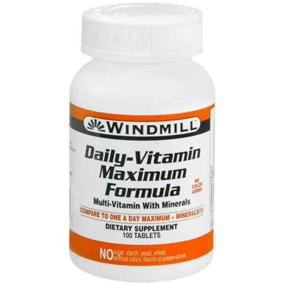 Windmill Maximum Formula Daily Vitamin 100 Tablets Per Bottle