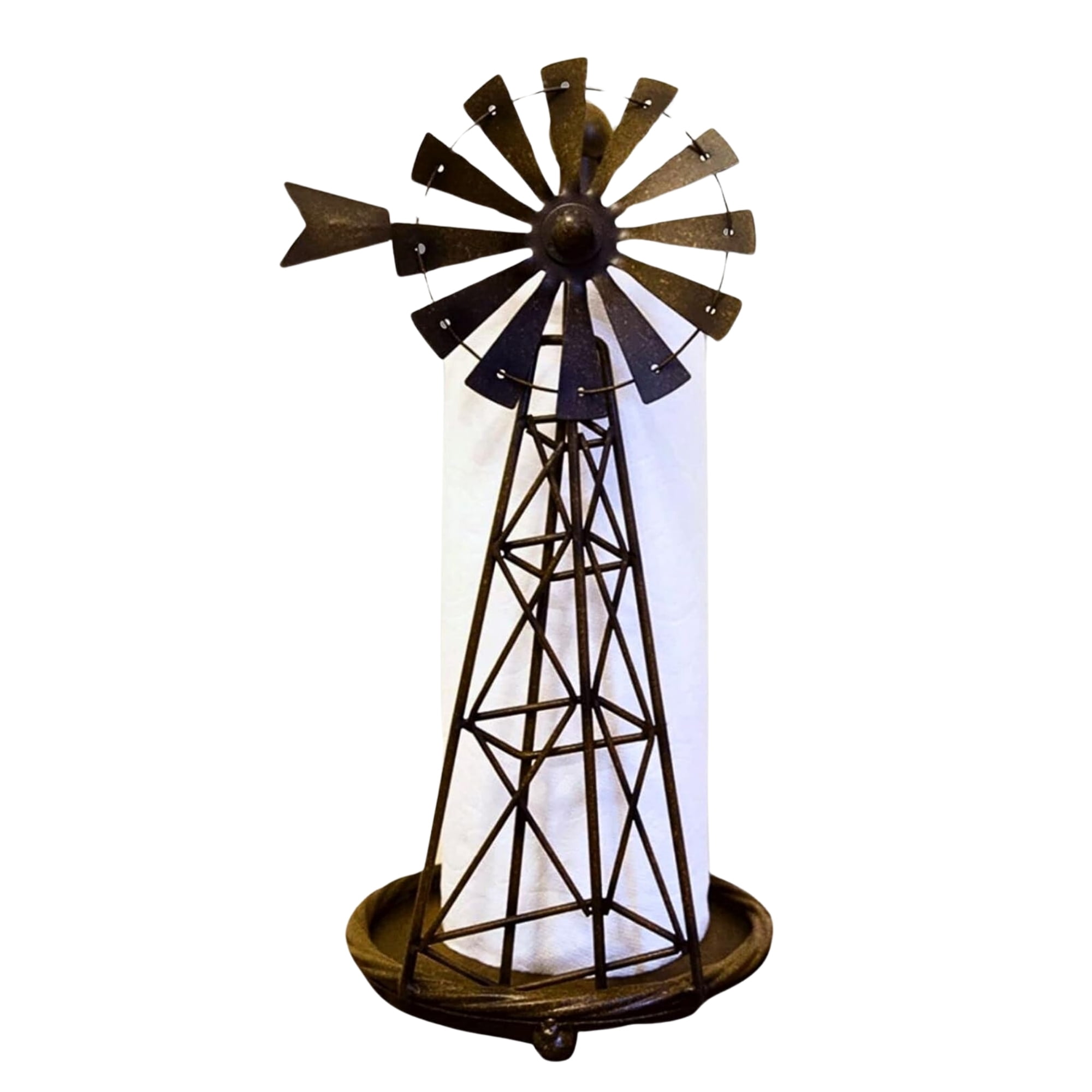 Windmill Metal Paper Towel Holder Freestanding Rustic Farmhouse Kitchen Dining