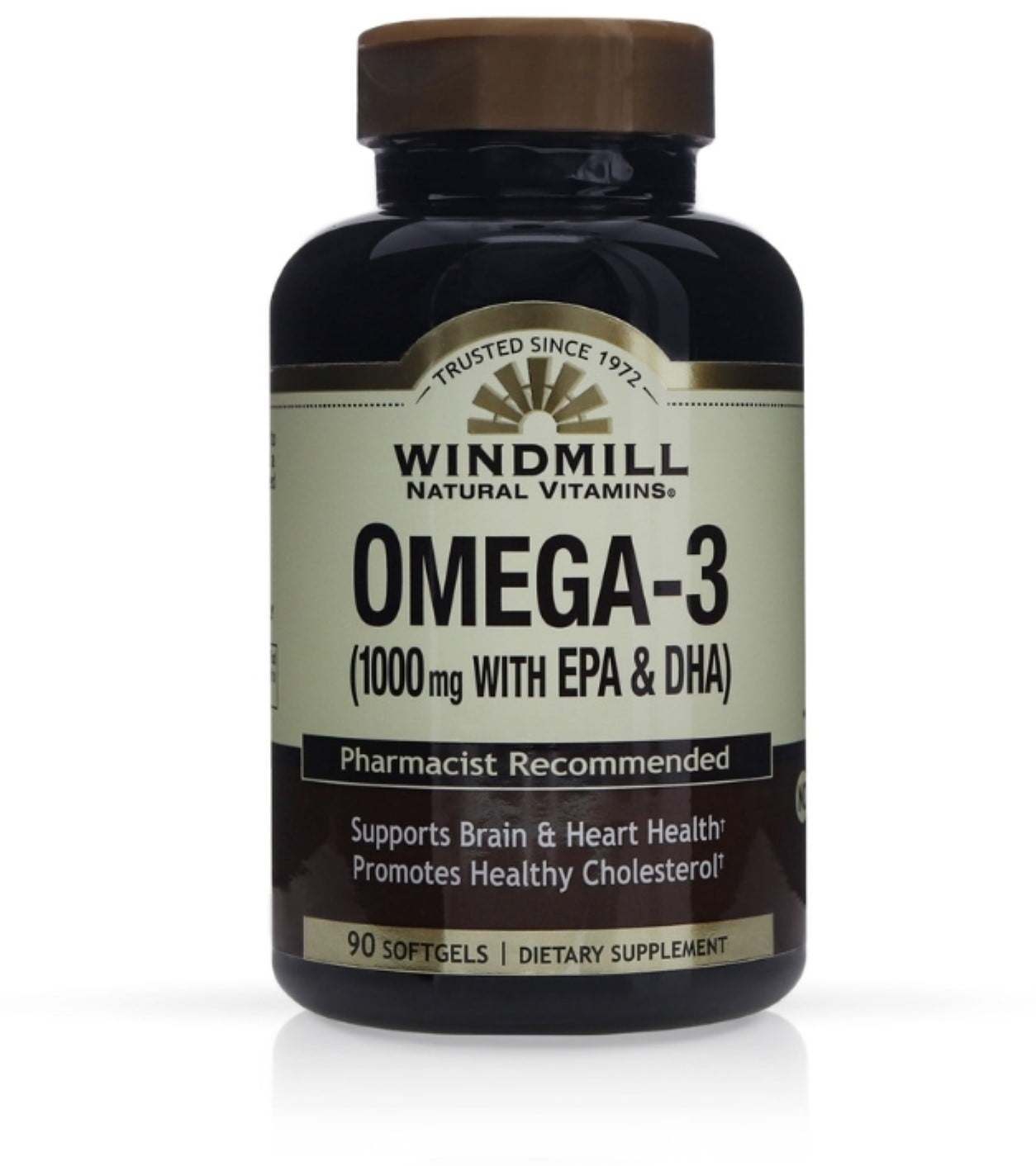 Windmill Natural Omega III EPA DHA Fish Oil Concentrate 1000 mg Softgels 90 Soft Gels Walmart