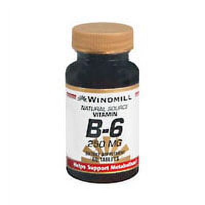 Windmill Natural Source Vitamin B-6, 250 Mg Tablets - 60 Ea