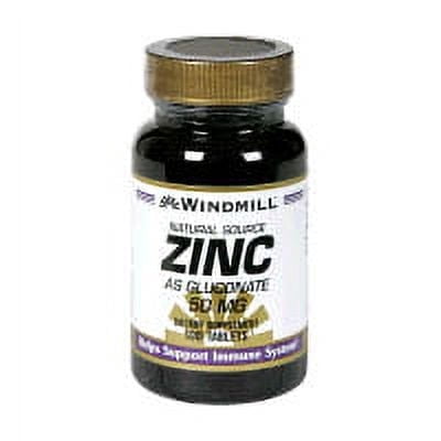 Windmill Natural Source Zinc As Gluconate 50 Mg Tablets - 100 Ea, 6 Pack