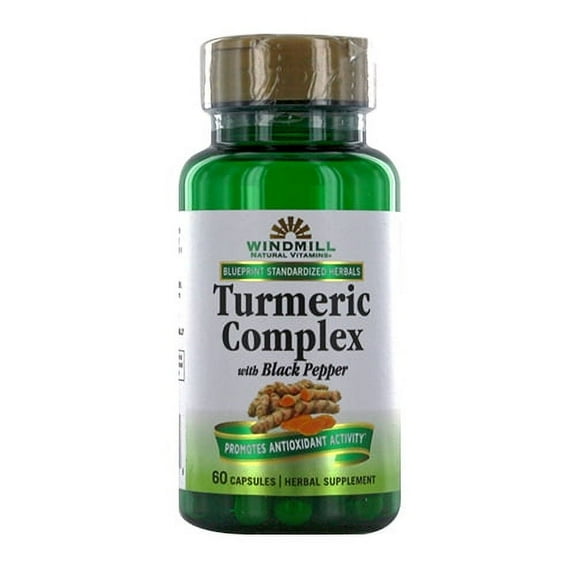 Windmill Natural Vitamins Turmeric Complex with Black Pepper Capsules, 60 Ea, 6 Pack