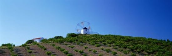 Windmill Obidos Portugal Canvas Art - Panoramic Images (36 x 12)