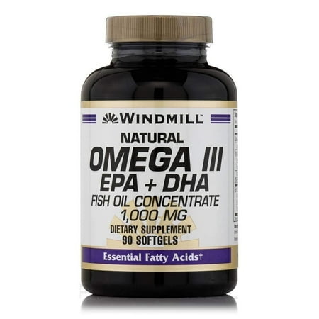 Windmill Omega-3 with EPA & DHA 1,000 mg Softgels, 90 Softgels Per Bottle 3 Bottles