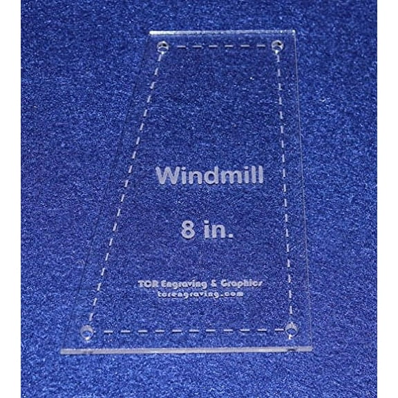 Windmill Quilting Template- For 8" Square Clear 1/8"