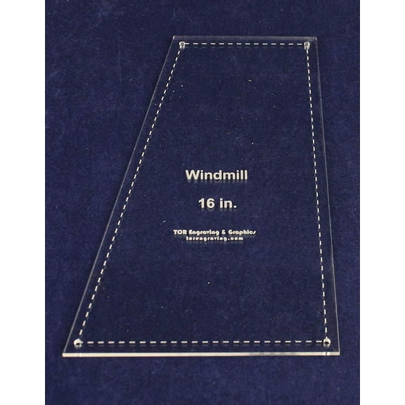 Windmill Quilting Template- for 16" Square Clear 1/8"