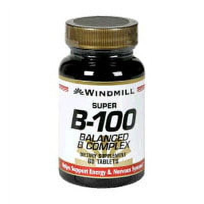 Windmill Super B-100 Balance B Complex Tablets - 60 Ea