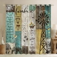 thumbnail image 1 of Windmill Themed Blackout Curtains 38"Wx45"L, Rustic Farmhouse Curtains Cabin Decor,Rooster Cow Farm Animal Curtains & Drapes Vintage Country Wooden Board Western Window Treatments Western Decor, 1 of 5