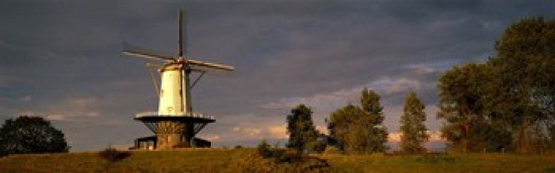 Windmill Veere Nordbeveland The Netherlands Canvas Art - Panoramic Images (18 x 6)