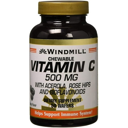 Windmill Vitamin C-500 Chewable Wafers 50 Tablets