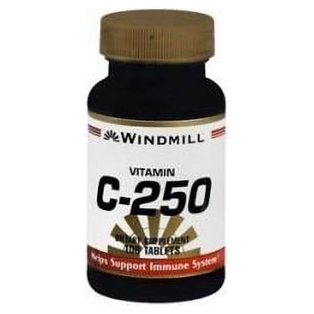 Windmill Vitamin C With 250 Mg Tablets Supports Immune System - 100 Ea, 2 Pack